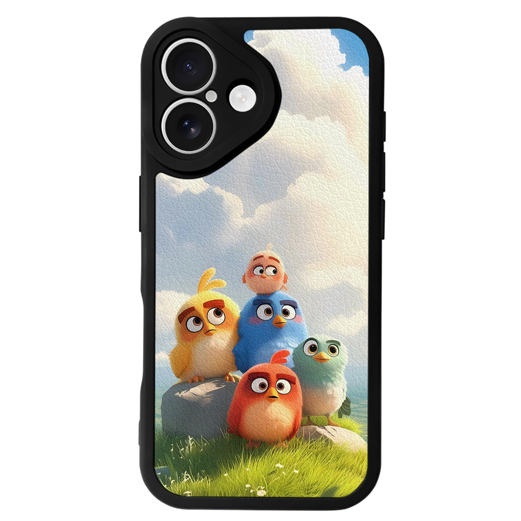 （画像用） Angry Birds アングリーバード 【iPhone 16シリーズ対応】シリコンスマホケース（レザー調） 材質：シリコン